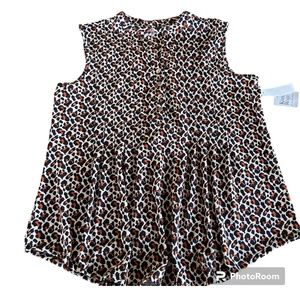Kim Rogers NWT Leopard print sleeveless top size M